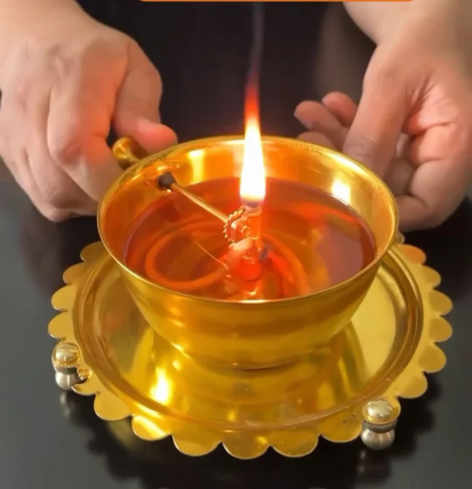 Akhand Jyoti Diya With Wick Lifting Screw Lever | Aaj Ka Bumper Offer Buy 1 Get 1